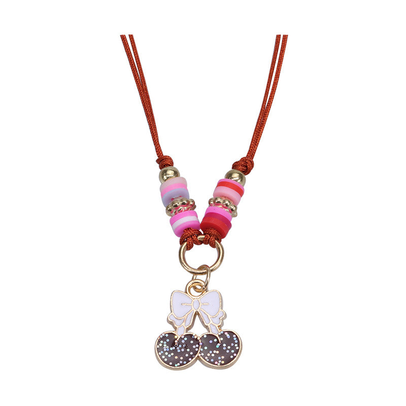 Wholesale Alloy Butterfly Rainbow Flower Shape Polymer Clay Children's Bracelet Necklace